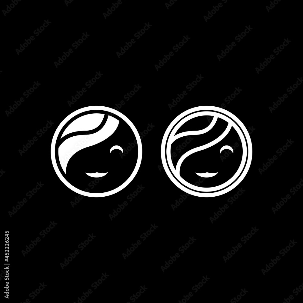 female face in circle vector icon female face in circle vector icon