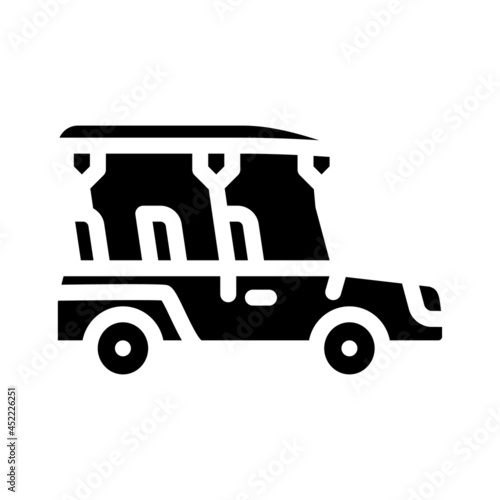 safari car glyph icon vector. safari car sign. isolated contour symbol black illustration