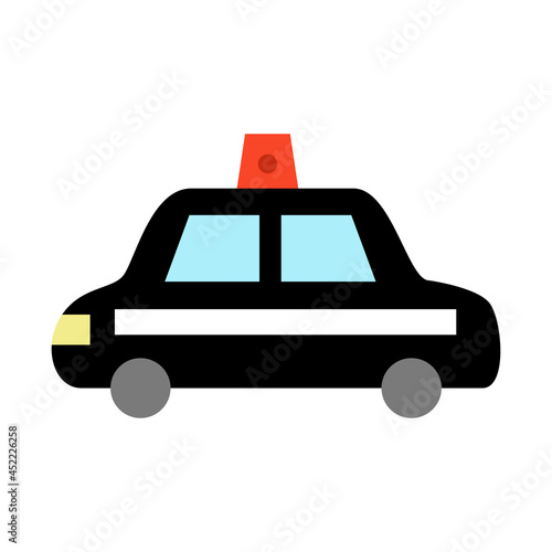 シンプルなパトカーのカラーアイコン