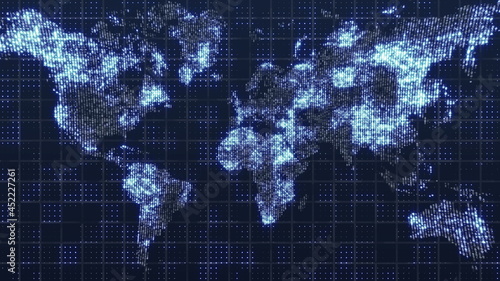 Global technology world map  globe worldmap icon  3d rendering backgroung