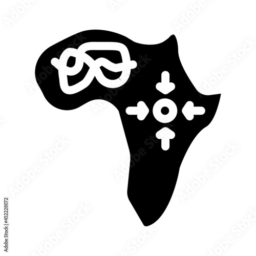 africa continent glyph icon vector. africa continent sign. isolated contour symbol black illustration