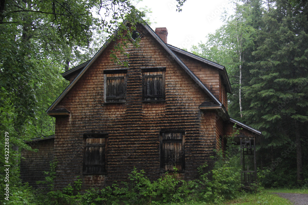 old wooden house in forest old wooden house in forest