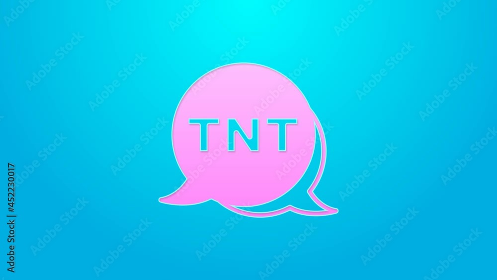 Pink line Detonate dynamite bomb stick icon isolated on blue background. Time bomb - explosion danger concept. 4K Video motion graphic animation Pink line Detonate dynamite bomb stick icon isolated on blue background. Time bomb - explosion danger concept. 4K Video motion graphic animation