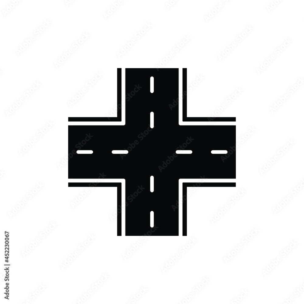 Obraz premium Interaction glyph icon. Simple solid style. Four, street, traffic, way concept. Sign and symbol for web site design, logo, app, UI. Vector illustration isolated on white background. EPS 10