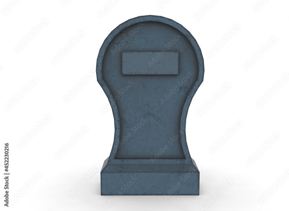 tombstone on a white background 3d-rendering