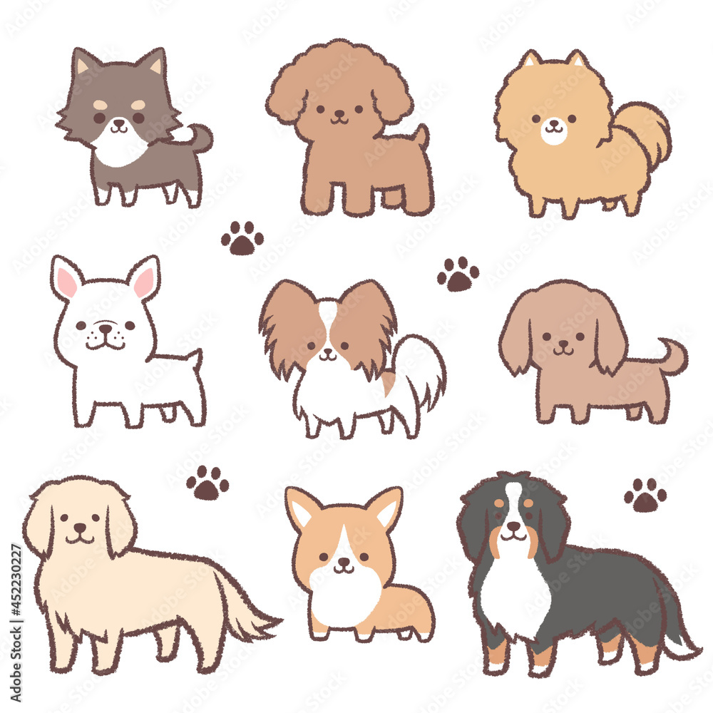 Obraz premium 色々な犬たちのセット