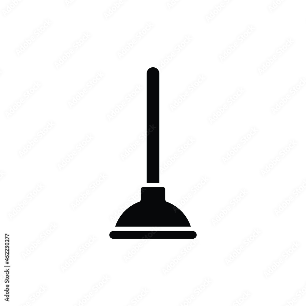 Plunger glyph icon. Simple solid style. Sink, toilet, pump, plumber, suction, unclog, bathroom concept. Sign symbol design. Vector illustration isolated on white background. EPS 10 Plunger glyph icon. Simple solid style. Sink, toilet, pump, plumber, suction, unclog, bathroom concept. Sign symbol design. Vector illustration isolated on white background. EPS 10