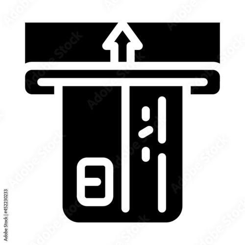 card accept glyph icon vector. card accept sign. isolated contour symbol black illustration