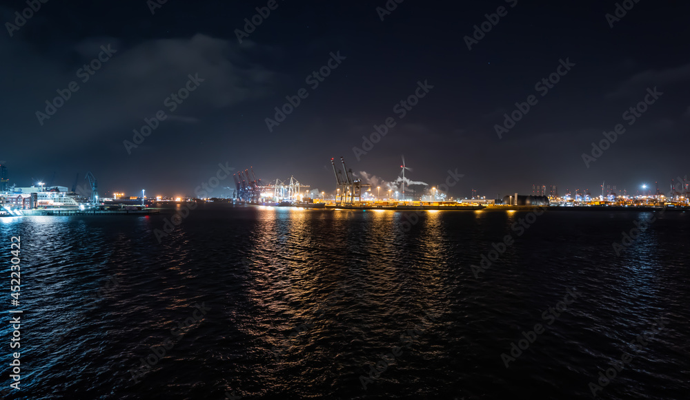 Hamburg Harbor by Night 2