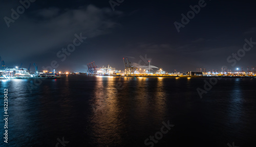Hamburg Harbor by Night 1