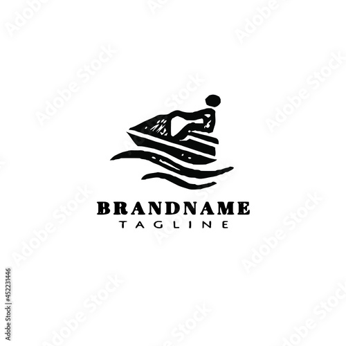 jet ski logo icon design template vector illustration