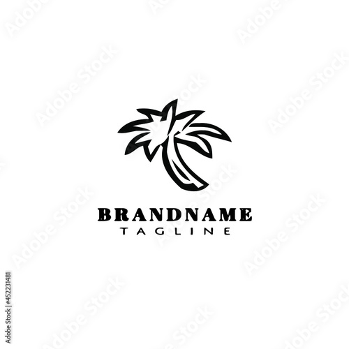 palm tree cartoon logo icon design cute vector illustration