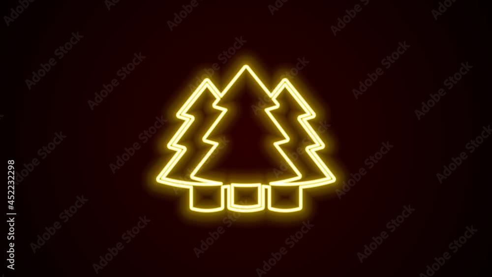 Glowing neon line Christmas tree icon isolated on black background. Merry Christmas and Happy New Year. 4K Video motion graphic animation Glowing neon line Christmas tree icon isolated on black background. Merry Christmas and Happy New Year. 4K Video motion graphic animation