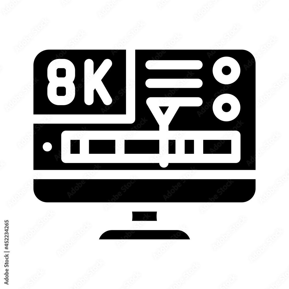 processing video quality glyph icon vector. processing video quality sign. isolated contour symbol black illustration processing video quality glyph icon vector. processing video quality sign. isolated contour symbol black illustration