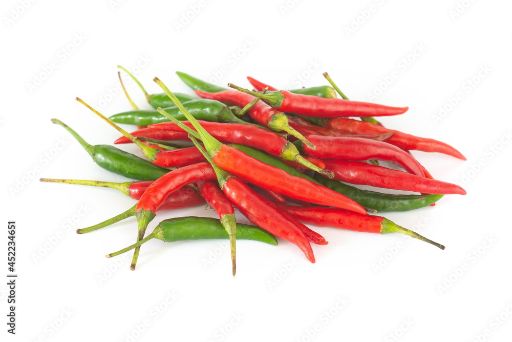 fresh chili on white background. fresh chili on white background.