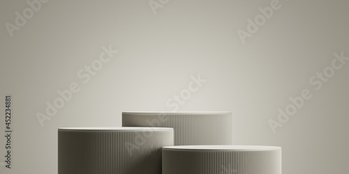 Minimal background.podium with white background for product presentation. 3d rendering illustration.