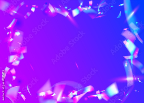 Hologram Confetti. Kaleidoscope Effect. Pink Blur Sparkles. Meta
