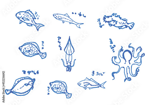 魚介類（いわし、イカ、まだこ）