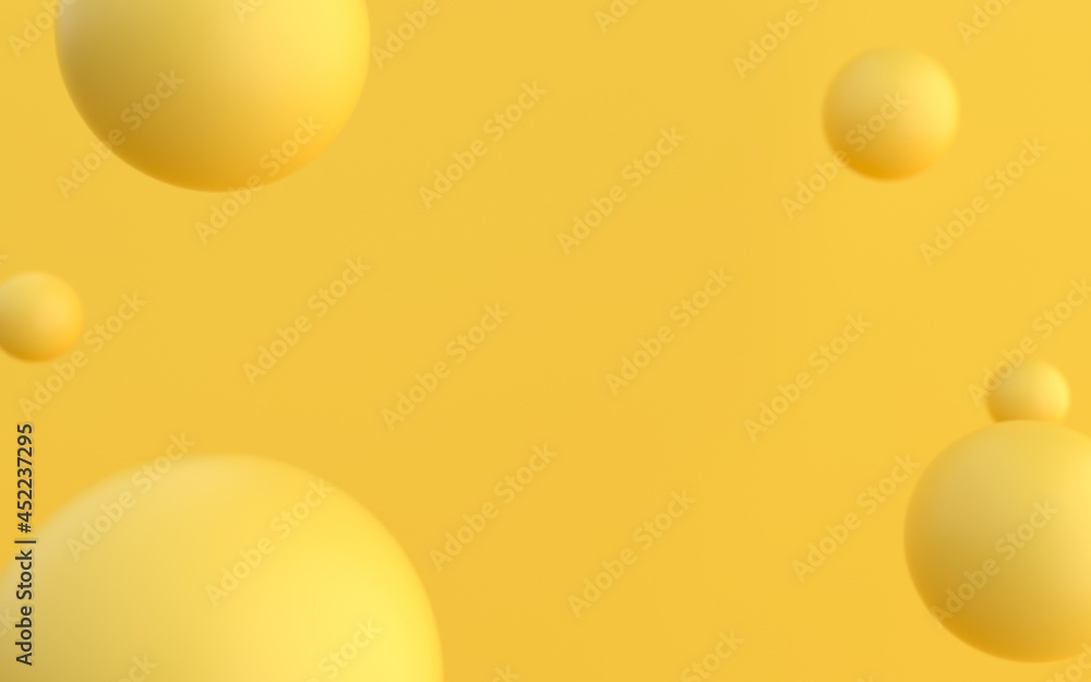 Yellow 3D illustration spheres background