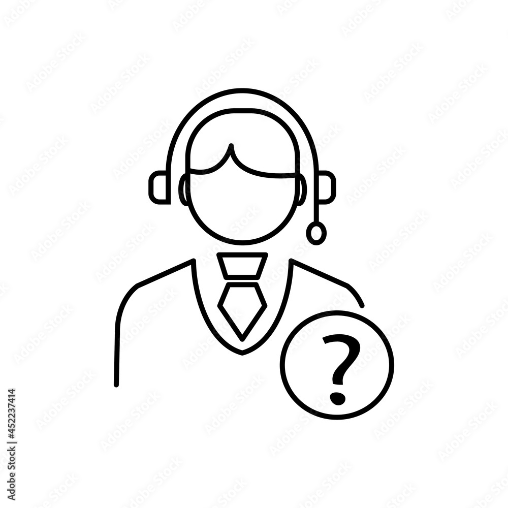operator character icon line design illustration vector operator character icon line design illustration vector