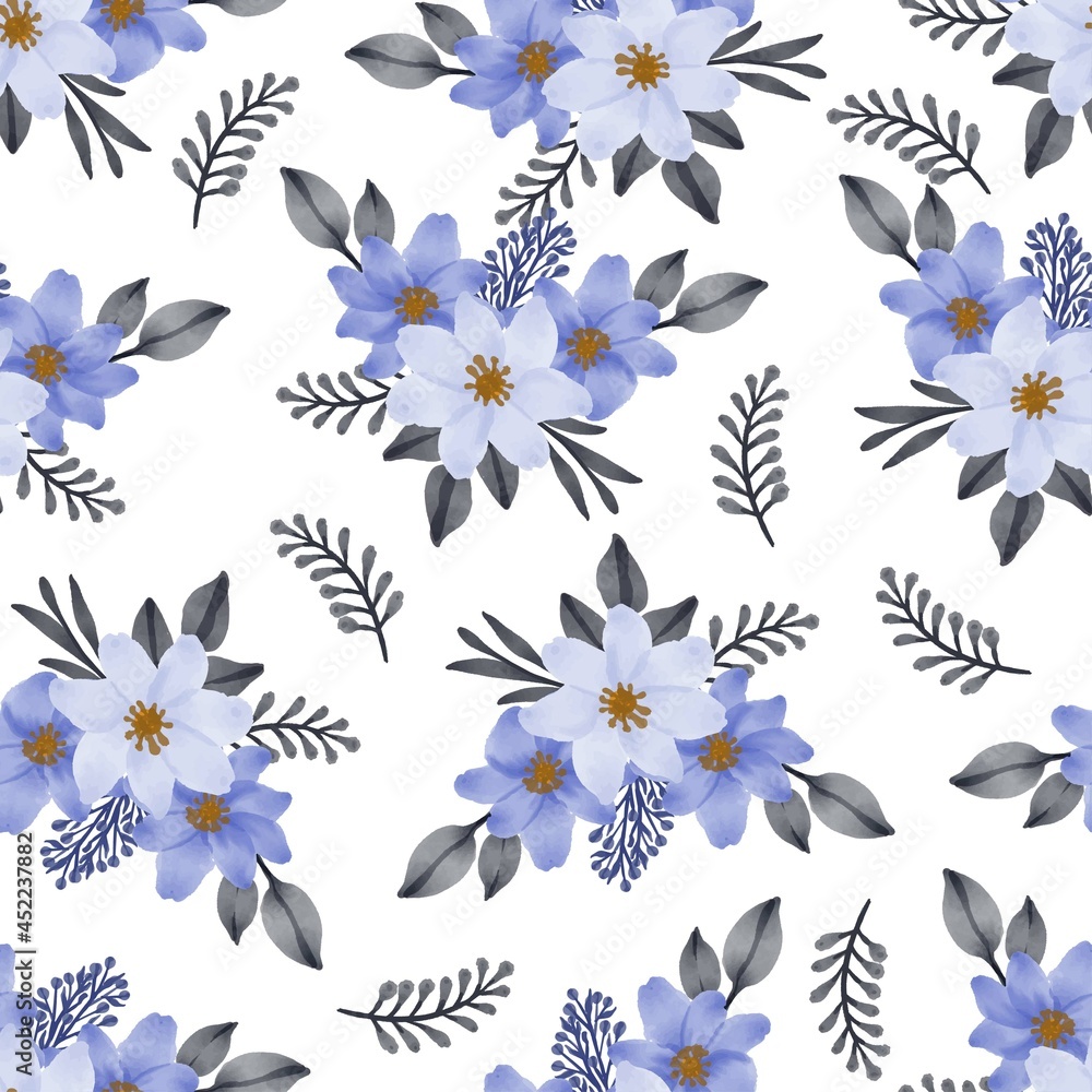 seamless pattern of blue bouquet for fabric seamless pattern of blue bouquet for fabric