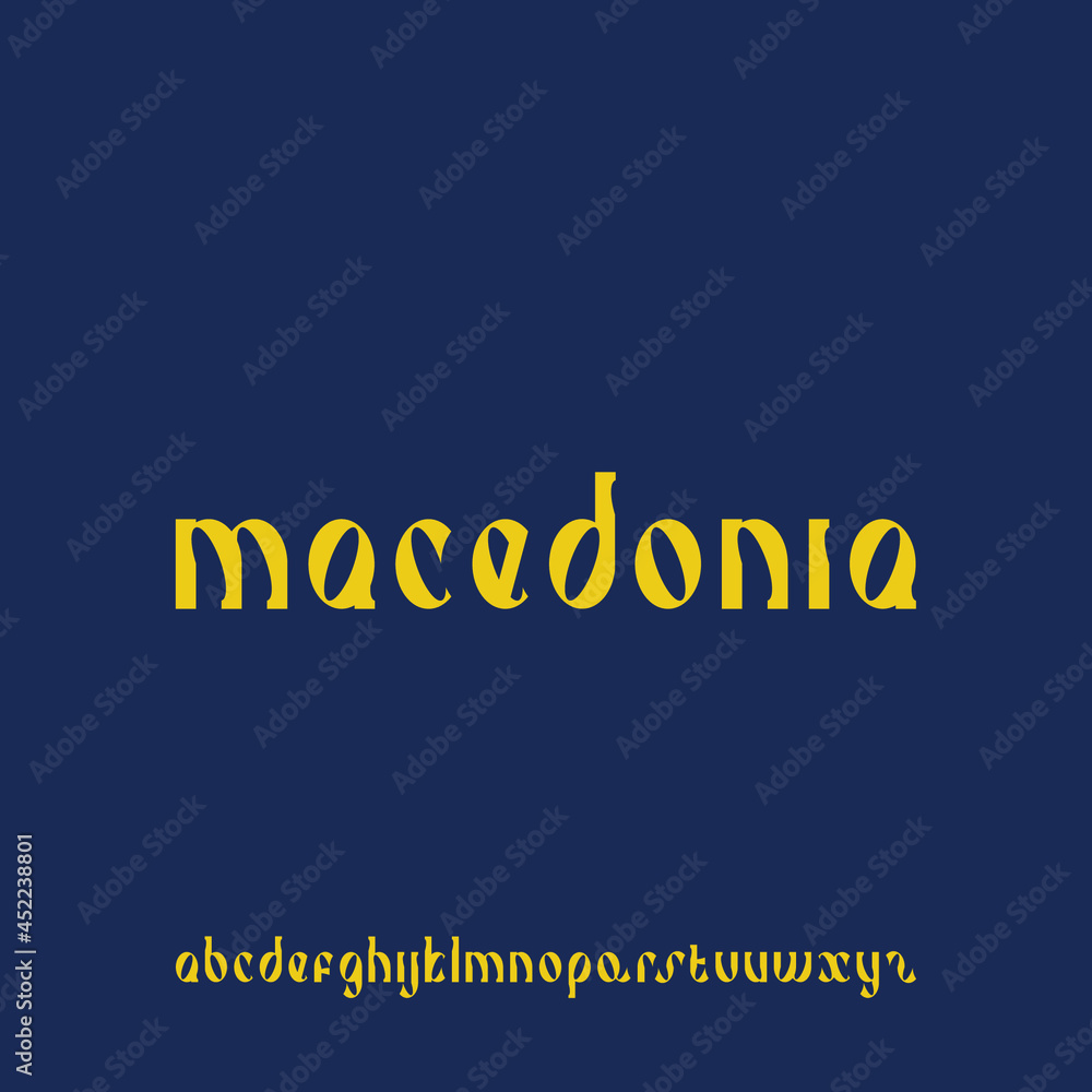 MACEDONIA.Luxury and elegant alphabet font vector set