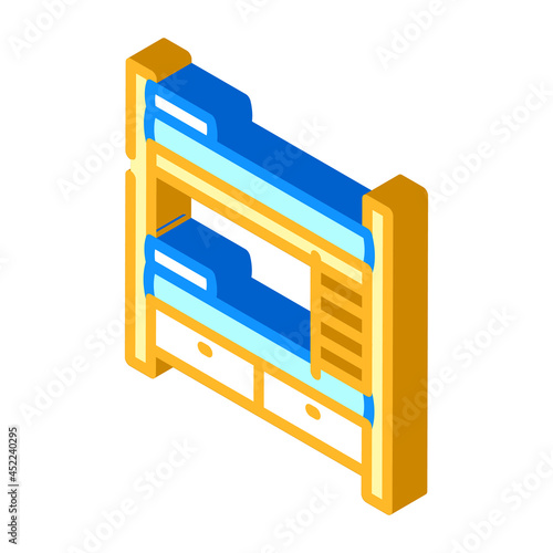 multilevel bed furniture isometric icon vector. multilevel bed furniture sign. isolated symbol illustration