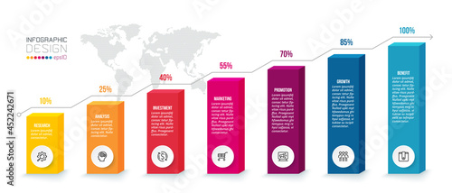 Business concept infographic template with percentage option.