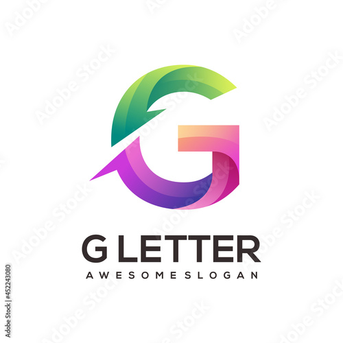 g letter colorful logo gradient illustration