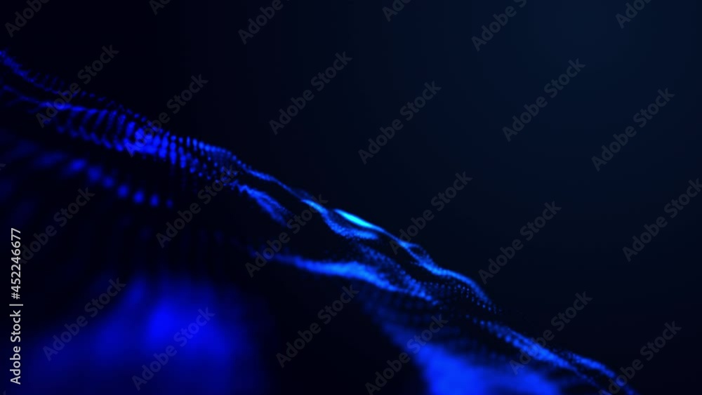 Vidéo Stock Abstract 3D rendering technology dark blue digital wave ...