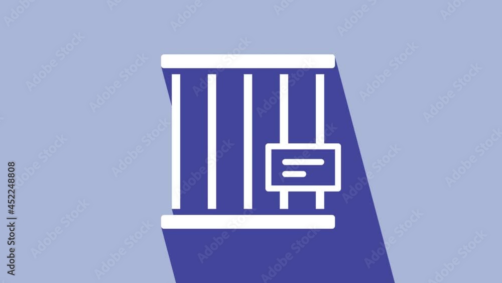 White Animal cage icon isolated on purple background. 4K Video motion graphic animation White Animal cage icon isolated on purple background. 4K Video motion graphic animation