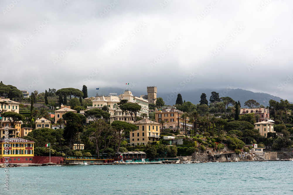 View to the city of Santa Margherita Ligure from the sea