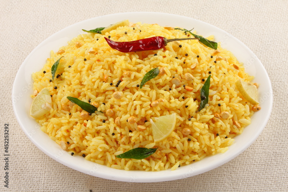 Tamilnadu vegetarian foods- homemade lemon rice- fried rice cooked with exotic spices and herbs. Tamilnadu vegetarian foods- homemade lemon rice- fried rice cooked with exotic spices and herbs.