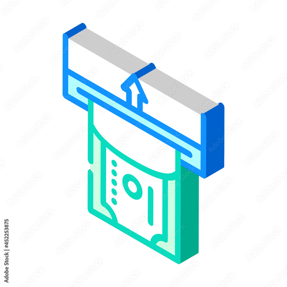 paper money acceptance isometric icon vector. paper money acceptance sign. isolated symbol illustration paper money acceptance isometric icon vector. paper money acceptance sign. isolated symbol illustration