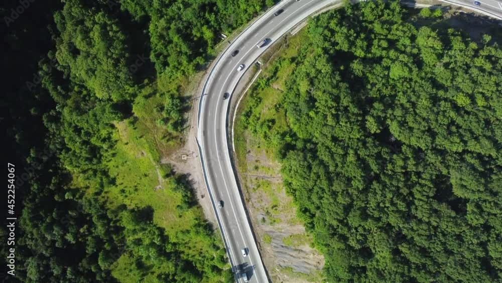 a highway in the mountains. mountain serpentine a highway in the mountains. mountain serpentine