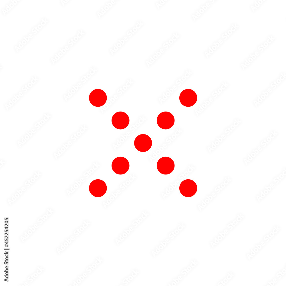 red dots that form a cross