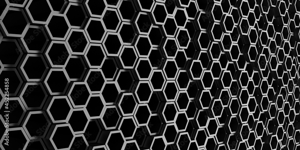 Chrome Metallic Hexagon Glossy Futuristic Background Chrome Metallic Hexagon Glossy Futuristic Background