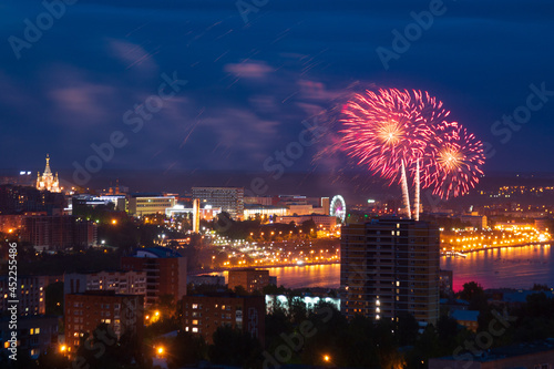 fireworks over the city of Izhevsk