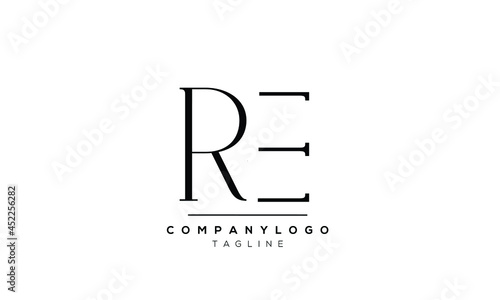 Abstract Letter Initial ER RE Vector Logo Design Template