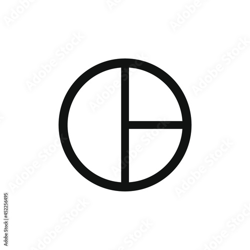 truncated circle inside the black circle