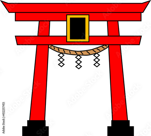 美しいしめ縄の鳥居