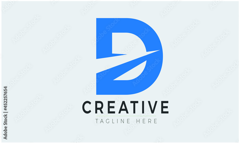 Abstract D letter logo design