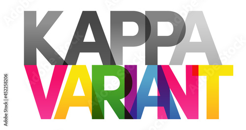 KAPPA VARIANT Colored Vector banner. Corporate concept. Gradient Text. Transparency Letters rainbow text. Vector illustration