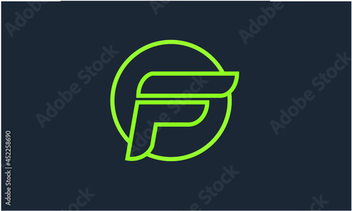 Abstract f circle letter logo design
