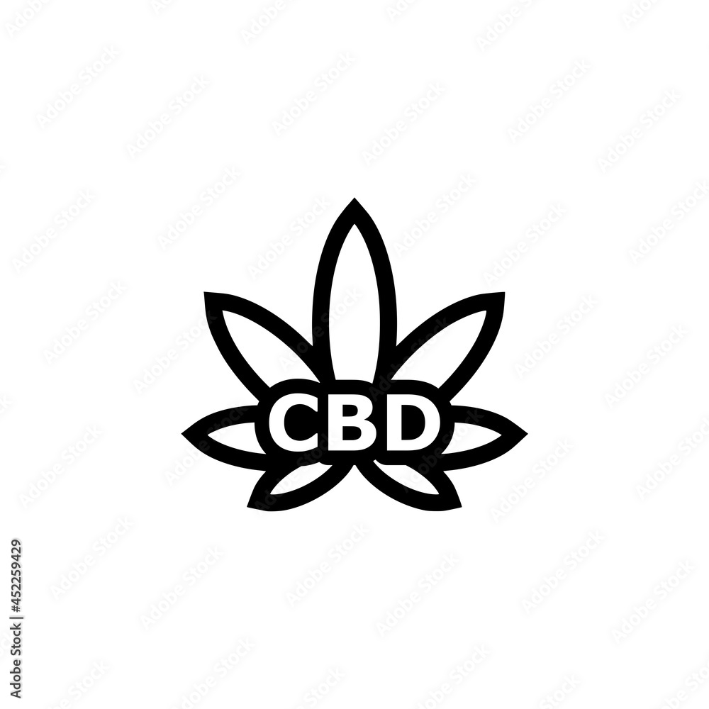 CBD cannabidiol icon isolated on white background CBD cannabidiol icon isolated on white background