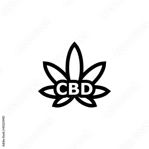 CBD cannabidiol icon isolated on white background