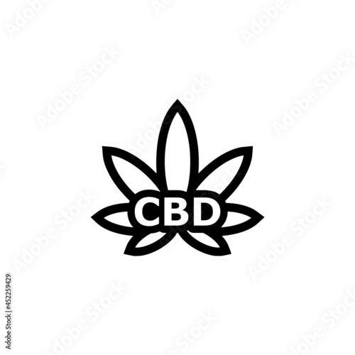 CBD cannabidiol icon isolated on white background