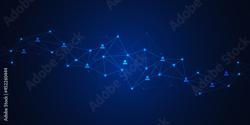 Connecting people and communication concept, social network. Vector illustration