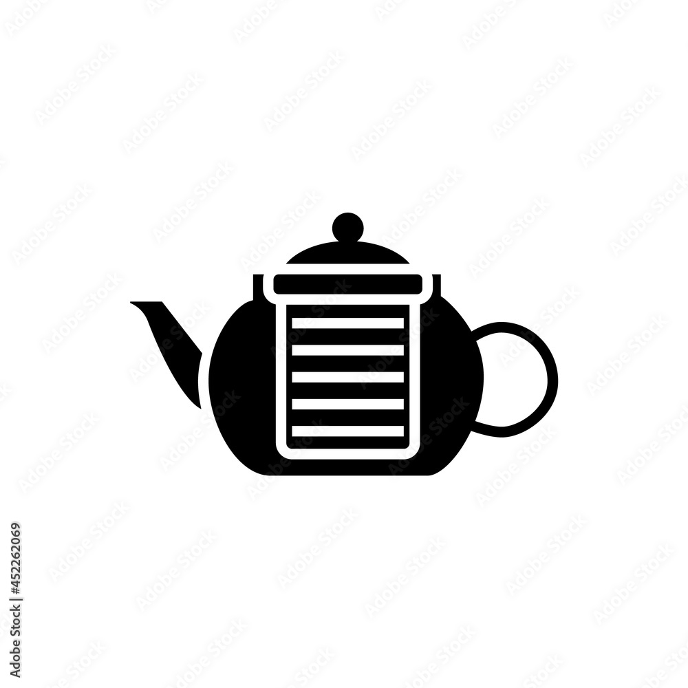 Coffee and tea glass kettler glyph icon. Teapot, brewer. Isolated vector stock illustration Coffee and tea glass kettler glyph icon. Teapot, brewer. Isolated vector stock illustration