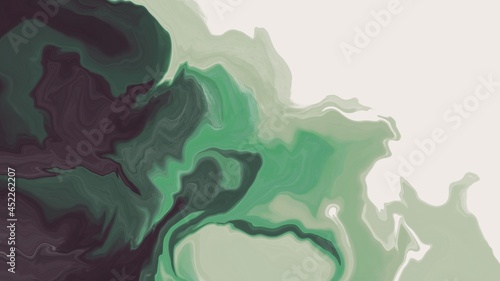 Unique painting art with green and grey liquid paint brush for presentation  card background  wall decoration  or t-shirt design